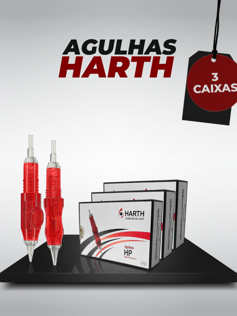 Kit 3 Caixas! Agulhas Harth HI 3RL 0,25mm - 30 Unidades